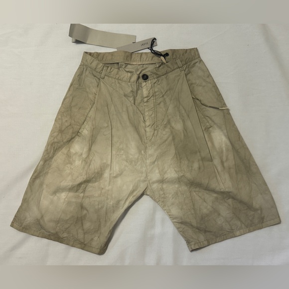 DAMIR DOMA SILENT Phylicia Cotton Knit Shorts Drop Crotch Pockets Marble Wash 32 - Picture 1 of 15